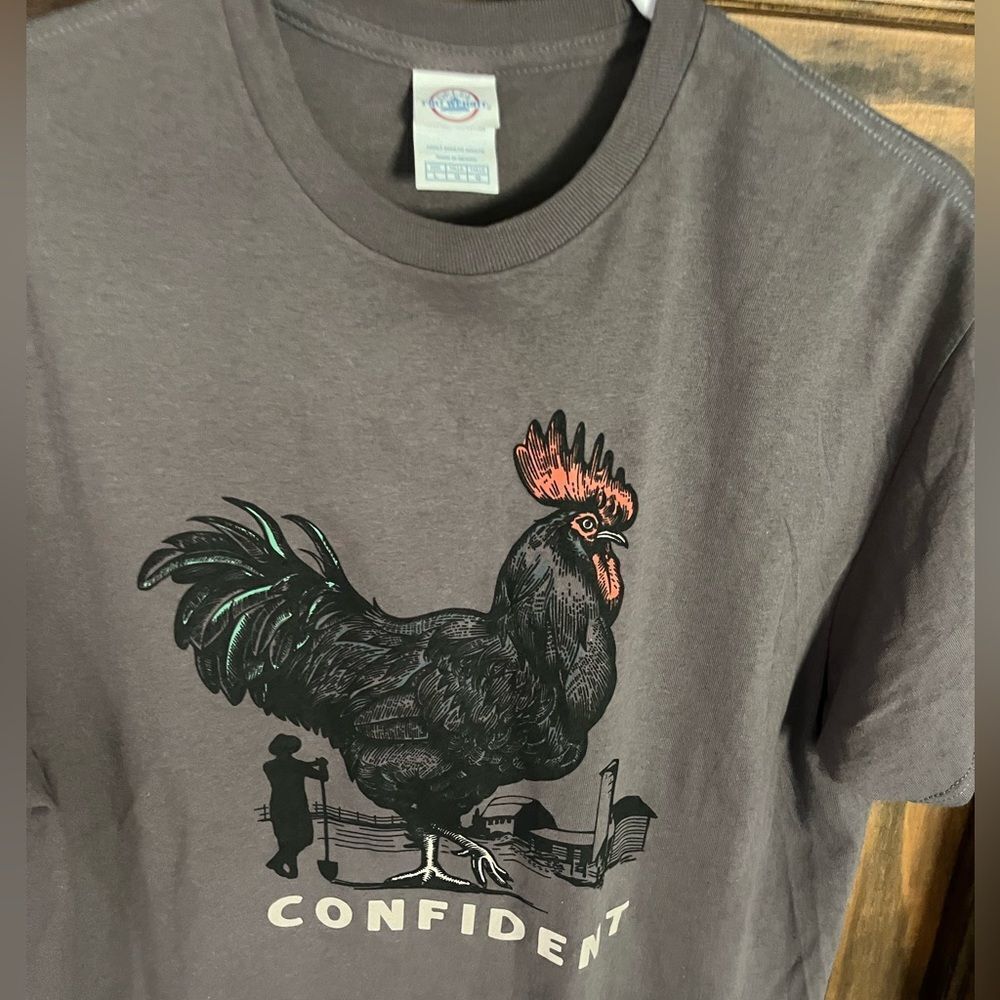 FUNNY ROOSTER T SHIRT MENS LARGE​ - Picture 2 of 3